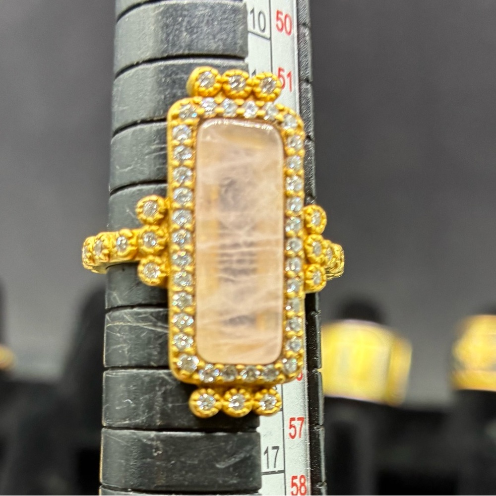 Freida Rothman 14kt Gold over Sterling Silver Rose Quartz Ring